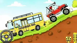 Hill Climb Racing Vs Indian Bus Mountain Climb Drive #4 - Car Bus Simulator Game - Android Gameplay