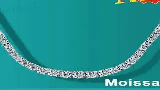 KNOBSPIN Moissanite Tennis Necklace for Woman Wedding Jewely with Certificate 925 Sterling Sliver Pl