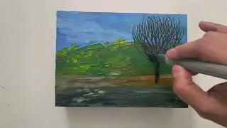 Bare Beauty- Autumn tree | Acrylic Painting | Oddly Satisfying Art | Relaxing ASMR Tutorial