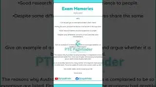 Recent PTE Exam Memories
