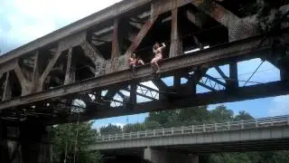 Bridge jumping Loveland bike trail