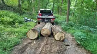 Skidding 3 Logs at a Time with a Chevy Pickup Truck