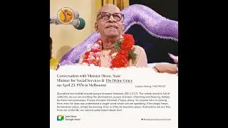 Conversation with Minister Dixon, State Minister for Social Services & His Divine Grace