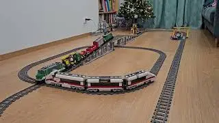 Runaway LEGO freight train crashes on Christmas bridge 🎄🚆
