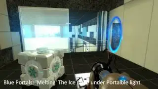 Blue Portals: 'Melting' The Ice Cube under Portalble light