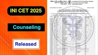 INI CET 2025 Counseling Started | INI CET 2025 Counseling Declared | MDE