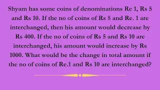 Shyam's coins🔵Algebra question answer 🟢 Algebraic equations solving @umeshkhetan