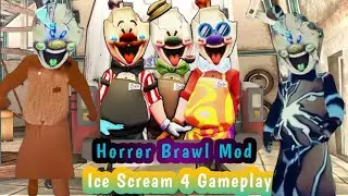 Ice Scream 4 Horror Brawl Mod New Gameplay With Angry Face Fnf