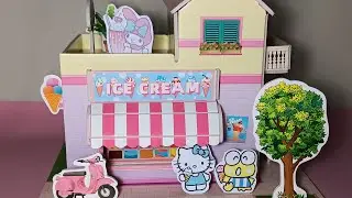 Miniature Puzzle Hello Kitty - Melody - Kuromi - Keroppi at Ice Cream Shop I #Sanrio