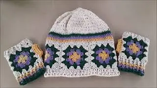 MITONES  en crochet,ganchillo con grannys,cuadraditos.PARTE 1