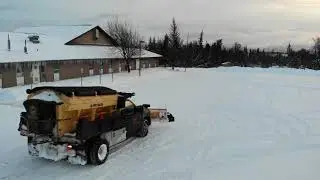 Snowplowing Homer, Alaska, from a drone