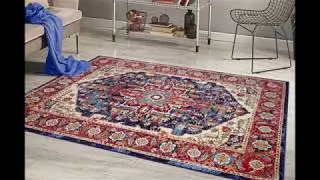 Blue Red Persian Area Rugs For Living Room - Bargain Area Rugs