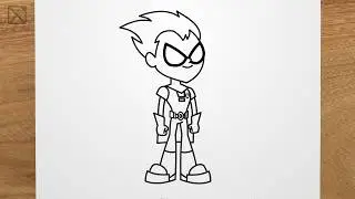 How to draw ROBIN (Teen Titans Go) step by step, EASY