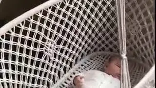 White Cotton Baby Garden Hanging Hammock Baby Cribs Cotton Woven Rope