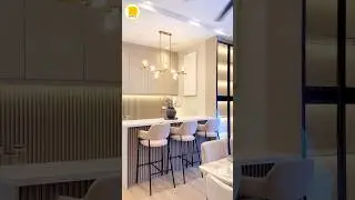 OPEN MODULAR KITCHEN BREAKFAST COUNTER DINING AREA INTERIOR DESIGN#openkitchendesign #kitchendesign