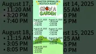 MASTER SPRINKLER & SUGAR APPLE RESTOCK ALERT !! #roblox #growagarden #gaming