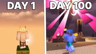 I BEAT Minecraft Starting From ONE BLOCK