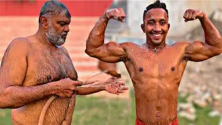 Desi Wrestler Physique 🔥 Akhada Lifestyle & Traditional Bath Routine 