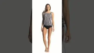 Topanga Black & Tan Tank Strap Blouson Tankini Top (D/DD Cup) | SwimOutlet.com