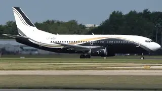 STUNNING LIVERY! - KLASJET B737-300 DEPARTURE AT MANCHESTER AIRPORT (MAN/EGCC), 13/07/25 ✈️ 