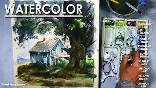Cottage in the Woods - Watercolor Painting