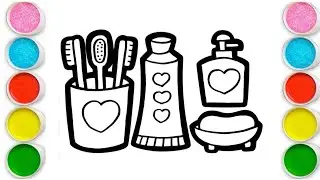 Toothbrush and Toothpaste Drawing, Painting & Coloring For Kids and Toddlers_ Child Art