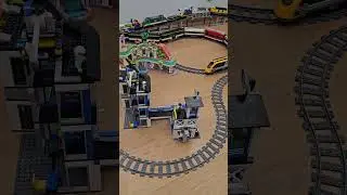 LEGO train urban showcase: freight on the bridge, passengers on winding loops!