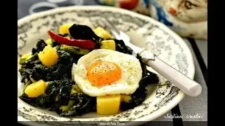 Siciliani Creativi - Cavolo nero con patate, ricetta veloce - Kale with potatoes