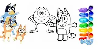 Синий мультяшный рисунок против одноглазого монстра 👁️🐶