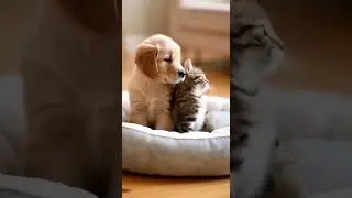 lovely puppy & cat cuddles you cant miss #pets #cute #animals