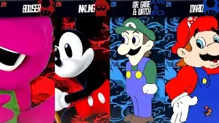 Barney & Mickey vs Hotel Mario & Weegee - Requested Smash Bros Battle