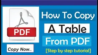How To Copy A Table From Pdf - Full Guide