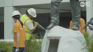 Statue of John Sutter removed in Sacramento | RAW