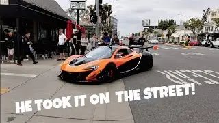 HE DROVE A RACE CAR ON THE STREET!