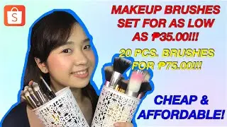 ₱35 BRUSH SET?! CHEAPEST & AFFORDABLE BRUSHES REVIEW! (SHOPEE) | AYA BALBUENA