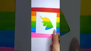Easy Rainbow Unicorn Art Idea #shorts #drawing #unicorn #diy #diycrafts #viral #kidssong