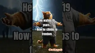 This Cat Climbed to Freedom! 🐾🔥 #ShawshankRedemption #catvideos #viral #cat  #AnthroCat #CatEscape
