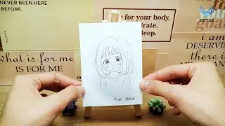 Sketch cute Kao Akebi with short hair | Cartoon character sketch Kao Akebi