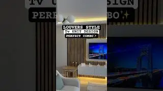 Modern TV Unit &ndash; Louvers + Laminates Combo #kutubinteriors #tvunit
