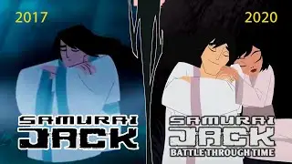 Samurai Jack Season 5 Ending vs Video Game Secret Ending side-by-side comparison