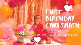 First Birthday Decor and Cakesmash/ Easy Birthday Decor at home/Birthday Party Ideas/Dynamic Doers