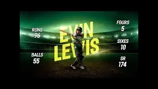 Evin Lewis power-packed innings | 96 runs off 55 balls | GT20 Canada | Vancouver Knights