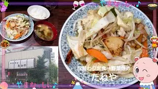 たねや　日替わり定食野菜炒め　山梨のおいしい定食屋さん
