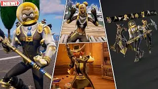 Fortnite Gilded Elites Pack Skins GAMEPLAY! 🐡 (Midas Goldfish, New Calamity & Luxe)