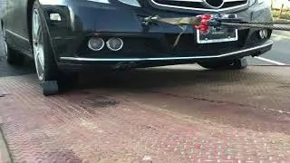 Using skates to keep the car going straight up the bed.