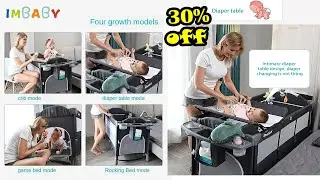 Brotish Baby Bed Adaptable to Splicing Bed Crib Pendulum Folding Cradle Portable Newborn Bassinet