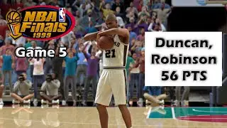 1999 NBA FINALS Game 5: Duncan, Robinson combine for 56 pts to force GAME 6 vs. JORDAN's Bulls