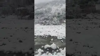 Frozen River Wonderland: Snowy Serenity #WinterMagic #FrozenRiver #SnowyEscape #SnowyWonderland