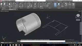 Cara membuat Piston di AutoCAD dengan perintah Revolve