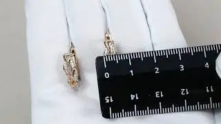 Золотые серьги Золотые узоры с цирконом 02-7132